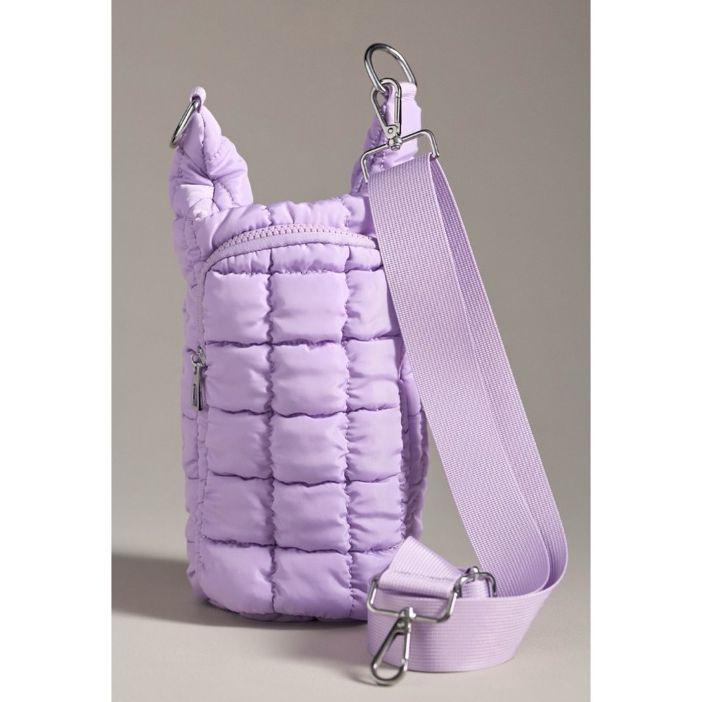 Anthropologie Katydid Quilted Water Bottle Sling Bag Lavender